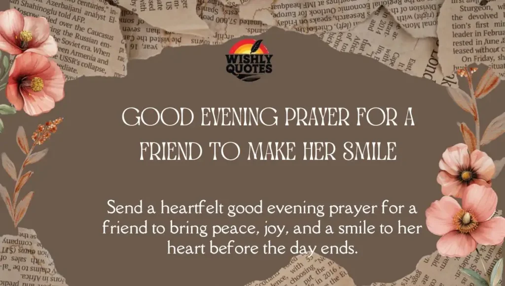 Good Evening Prayer for a Friend to Make Her Smile