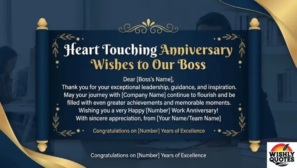 Heart Touching Anniversary Wishes to Boss
