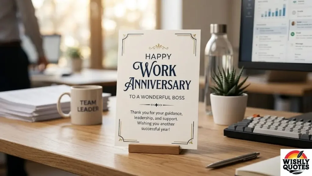 Simple Work Anniversary Wishes to Boss