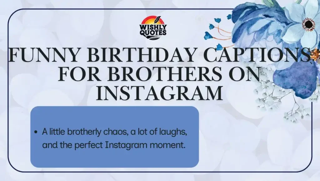 Funny Birthday Captions for Brothers on Instagram