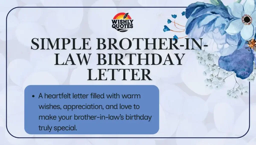 Simple Brother-in-Law Birthday Letter